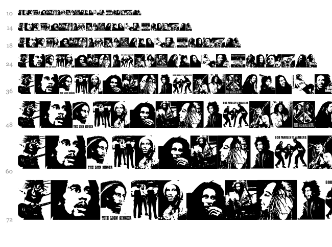 Bob Marley font waterfall